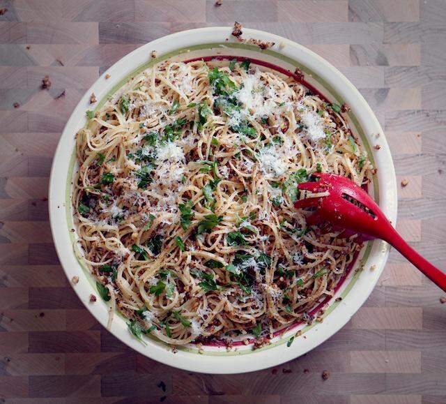 Walnut pasta is a Sciabica family favorite during the holidays.